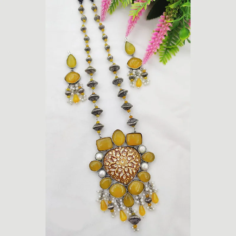 Fancyla Oxidised Plated Beads Necklace Set