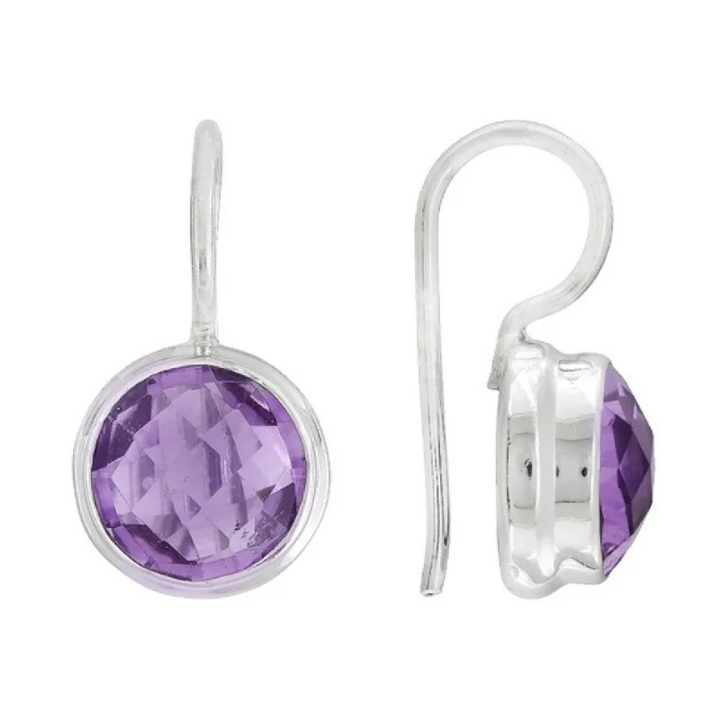 925 Sterling Silver Brazilian Amethyst Dangle Earrings