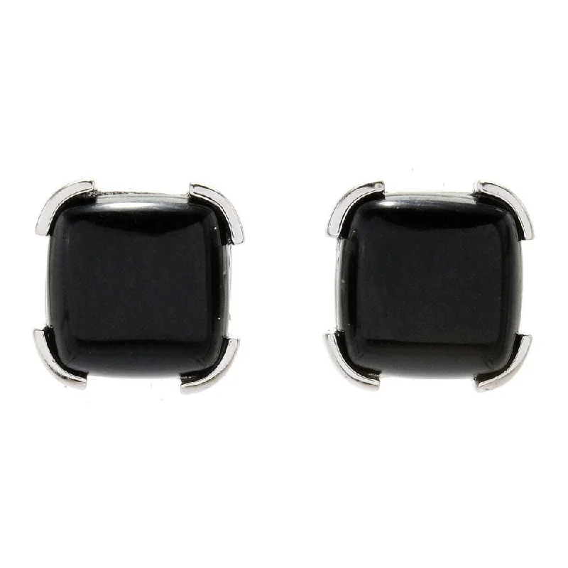 Sterling Silver 10mm Colorado Black Moon Stud Earrings