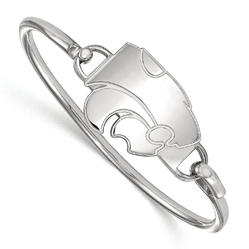 Sterling Silver Kansas State U. Lg Wildcat Bangle, 8 Inch