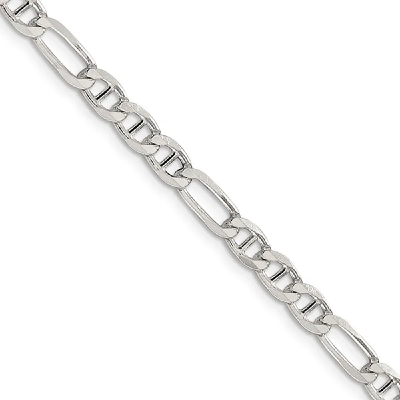 4.5mm Sterling Silver Solid Figaro Anchor Chain Bracelet