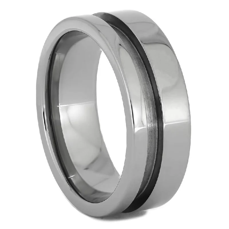 Modular Ring Core A, 8MM Titanium Ring With Asymetrical Design