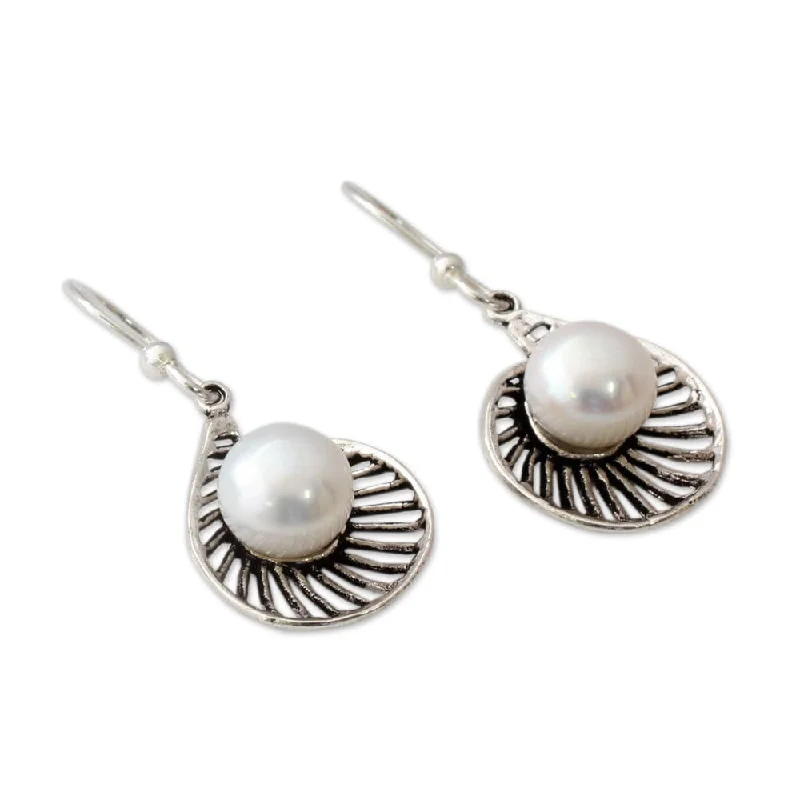 Sterling Silver 'Oyster Treasure' Cultured Pearl Earrings