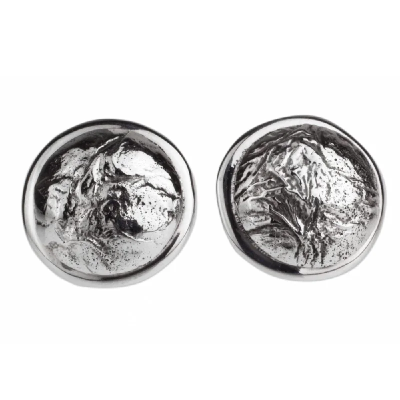 Handmade Sterling Silver 'Crumpled Spheres' Earrings (Mexico) - 0.2L*0.5W