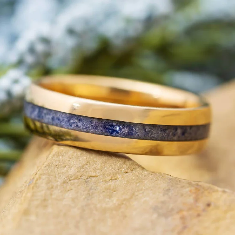 Solid Gold & Sapphire Wedding Band