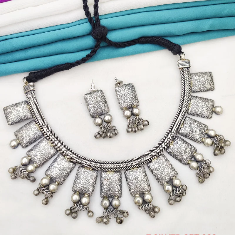 Fancyla Oxidised Plated Necklace Set