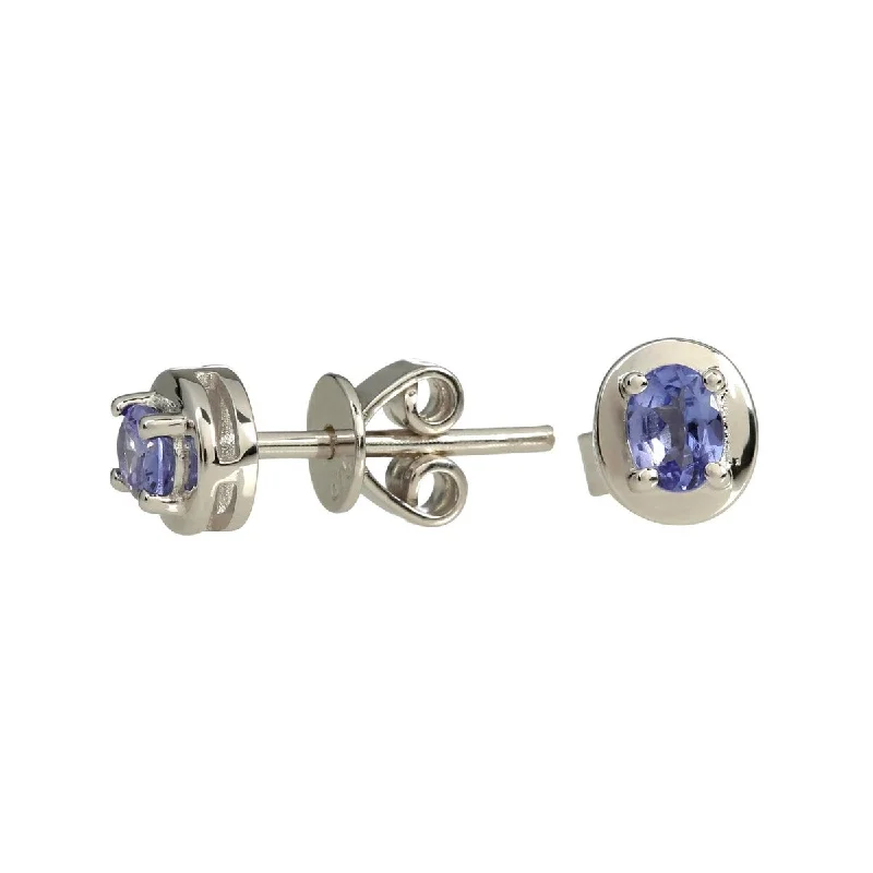 925 Sterling Silver Tanzanite Earrings