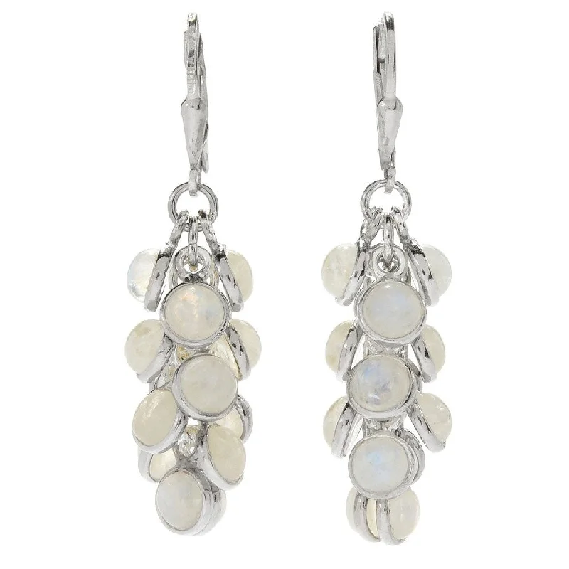 925 Sterling Silver Rainbow Moonstone Earrings