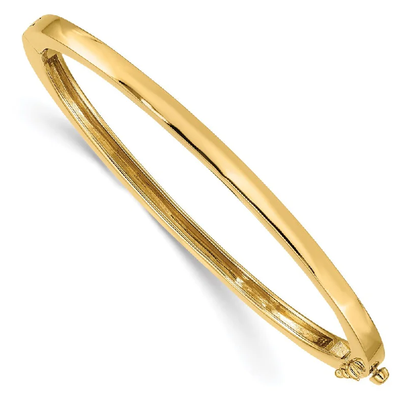 3.6mm 14k Yellow Gold Polished Solid Open Back Hinged Bangle Bracelet