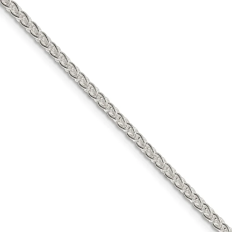 2.5mm Sterling Silver, Round Solid Spiga Chain Bracelet