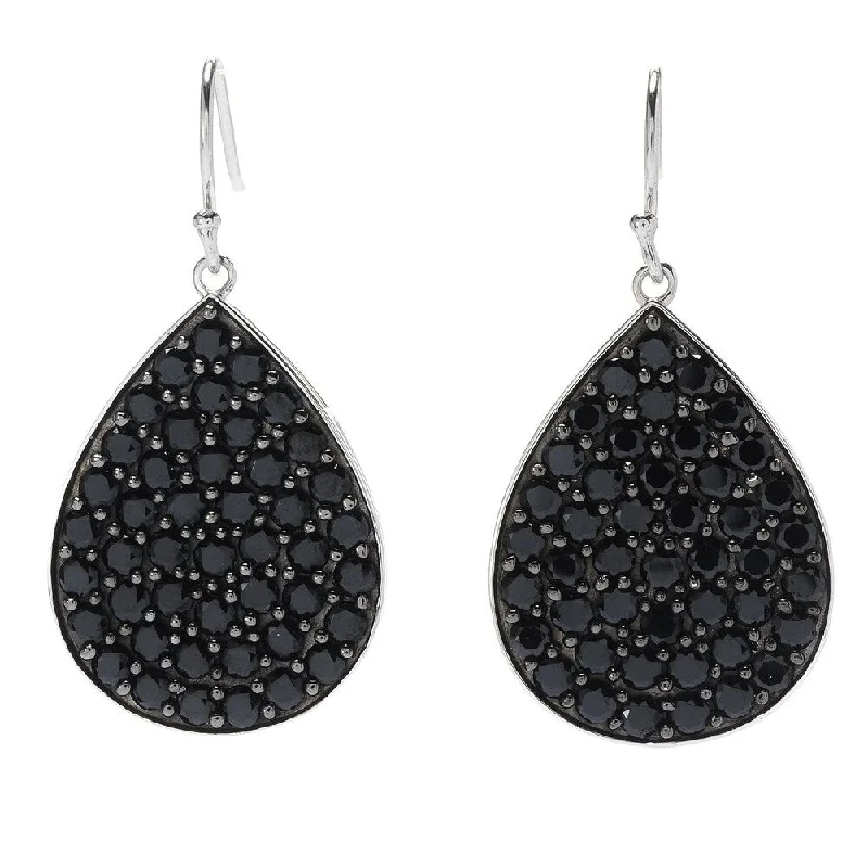 925 Sterling Silver Black Spinel Drop & Dangle Earrings