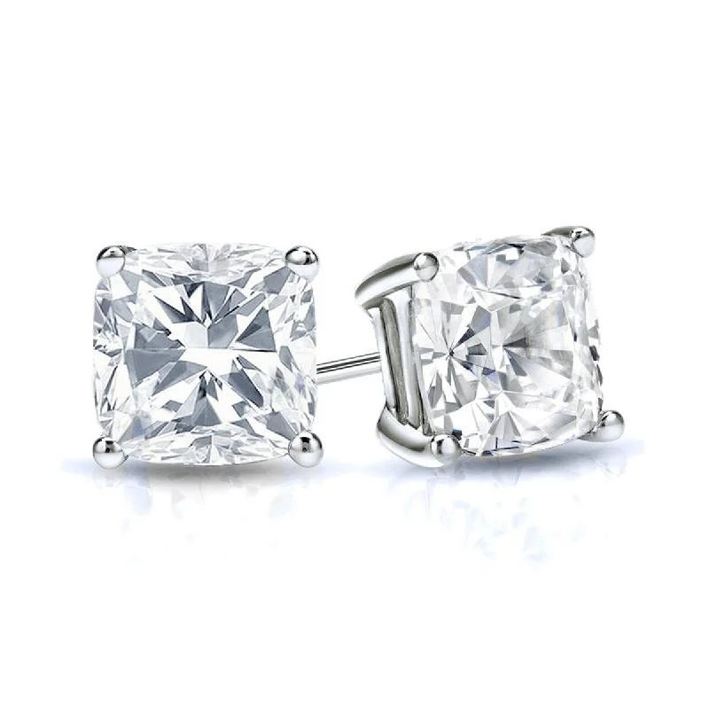 Auriya 14k Gold 1ctw Cushion Cut Diamond Stud Earrings (H-I, SI1-SI2)