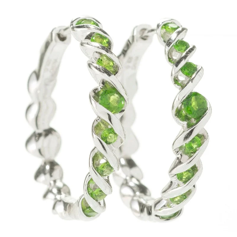 925 Sterling Silver Chrome Diopside Earrings