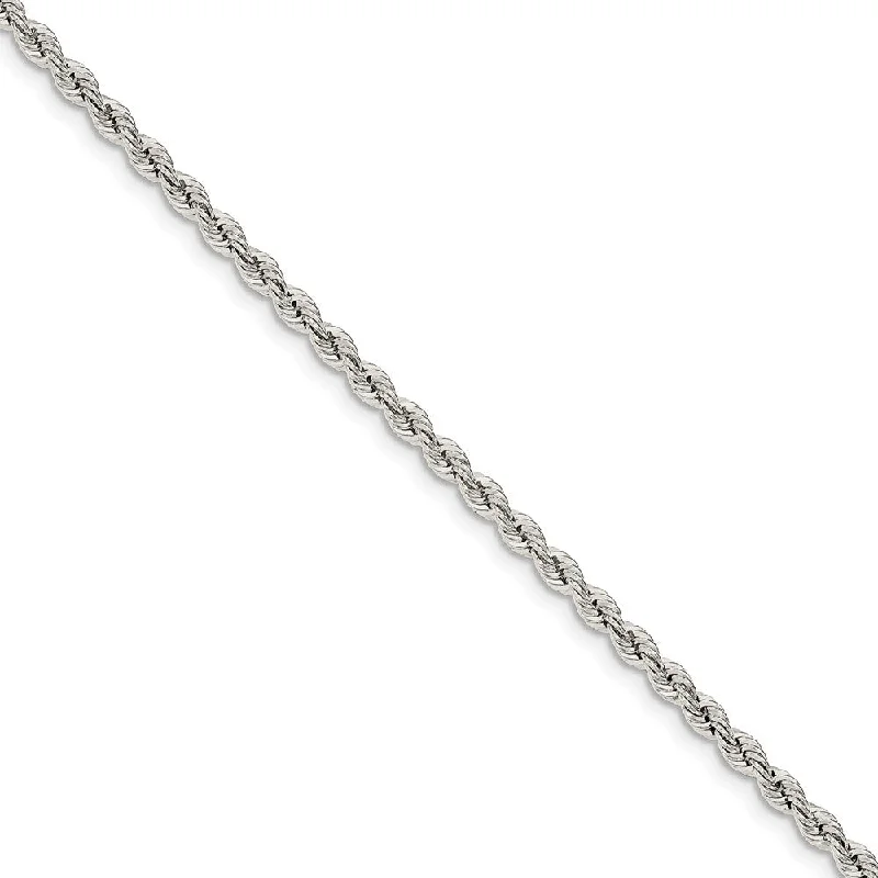 3mm Sterling Silver Solid Rope Chain Bracelet