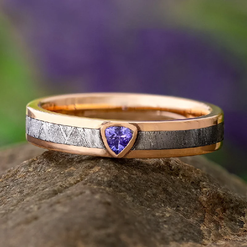 Trillion Cut Tanzanite Engagement Ring or Wedding Band