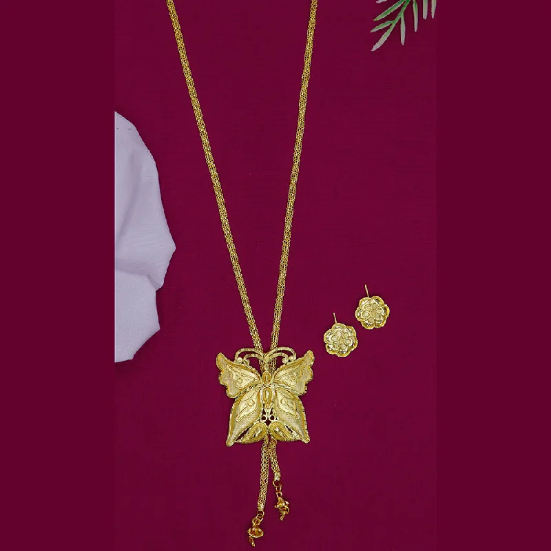 Mahavir Gold Plated Long Necklace Set