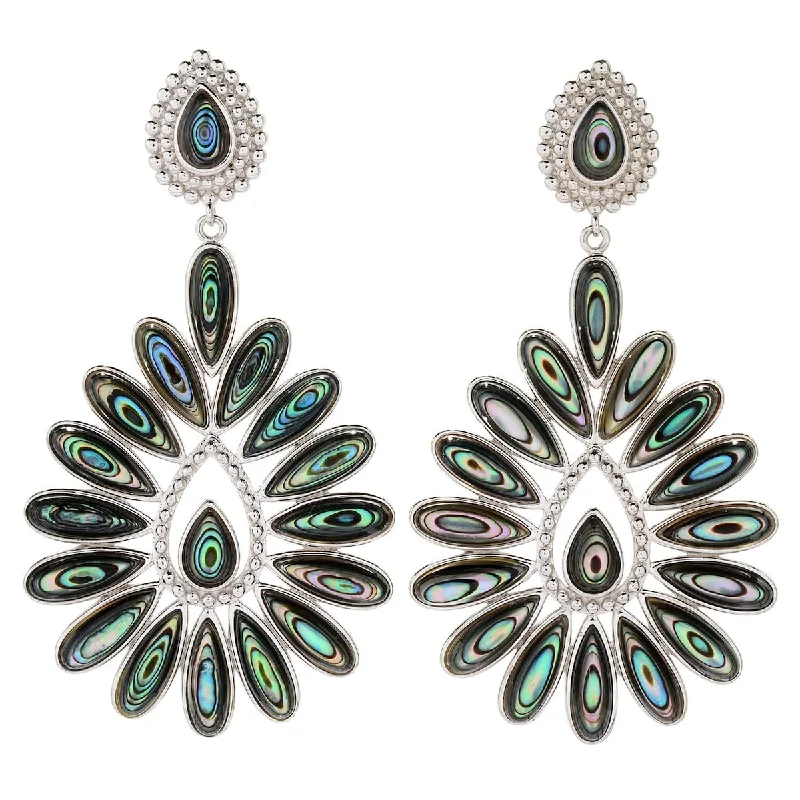 Dallas Prince Sterling Silver 2.75" Choice of Gemstone Sunburst Earrings. Collection: Garden Party.