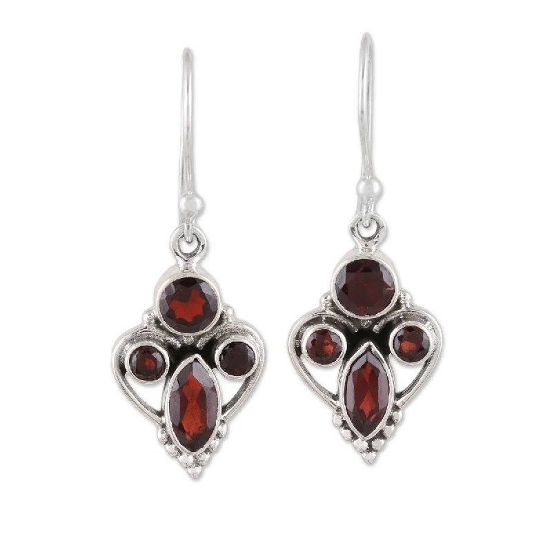 NOVICA Eternal Ecstasy, Garnet dangle earrings