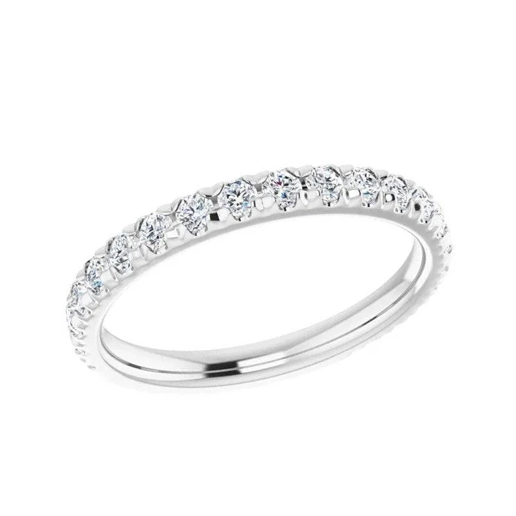 French Set Diamond Wedding Band