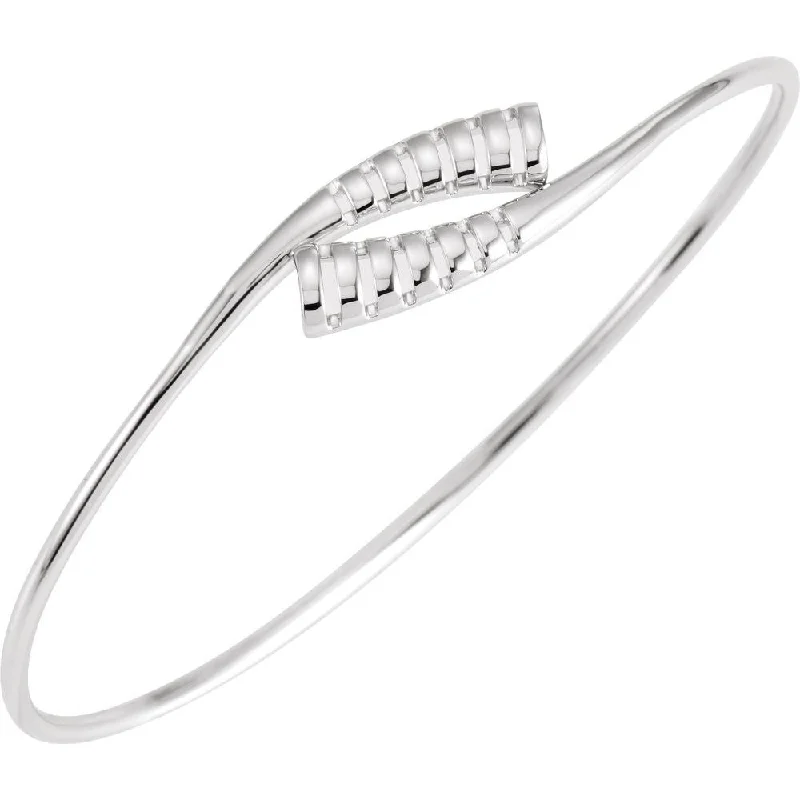 16.5mm Sterling Silver Bypass Bangle Bracelet, 7 Inch