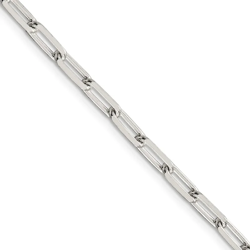 4.25mm Sterling Silver Elongated Open Cable Chain Bracelet