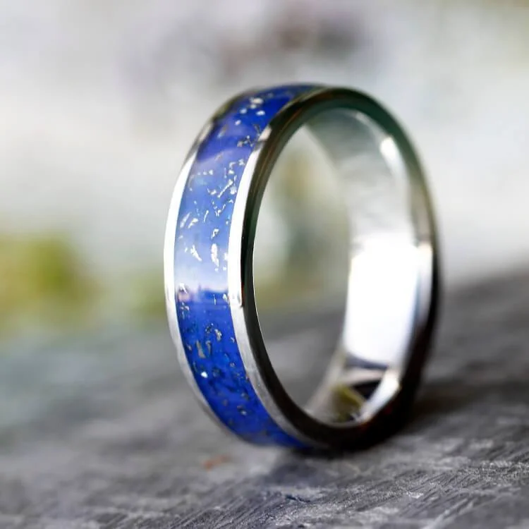 Blue Stardust™ Men's Wedding Band