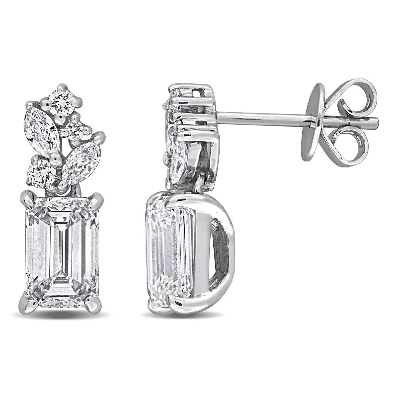 Created Forever 2 1/4ct TW Multi-Shaped Lab-Grown Diamond Drop Earrings in 14k White Gold