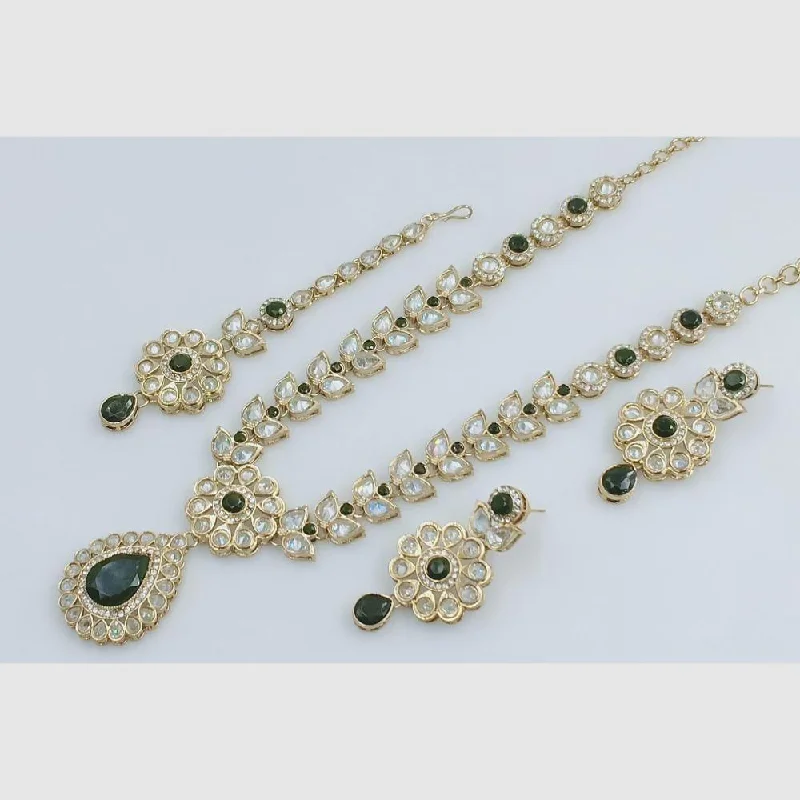 Rani Sati Jewels Gold Plated Crystal Stone Necklace Set