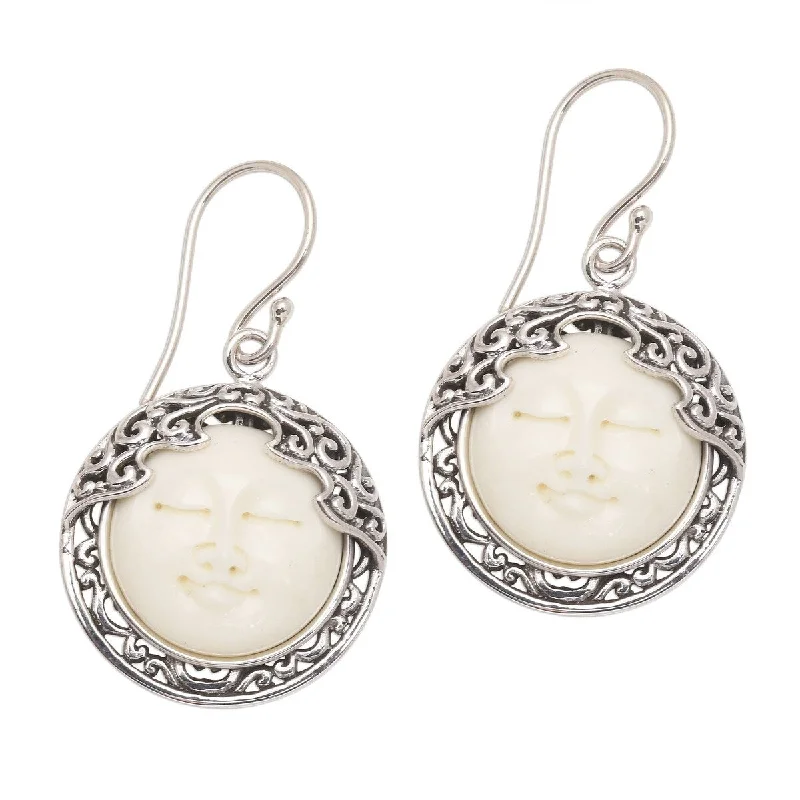 NOVICA Tranquil Moon, Sterling silver dangle earrings - 1.6*0.9