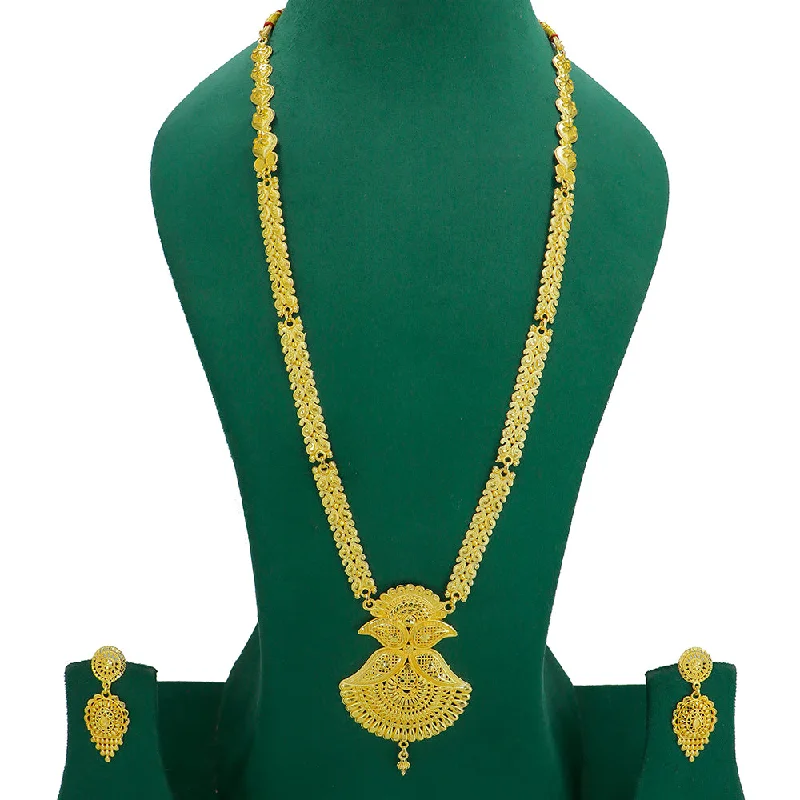 Mahavir Gold Plated Long Necklace Set