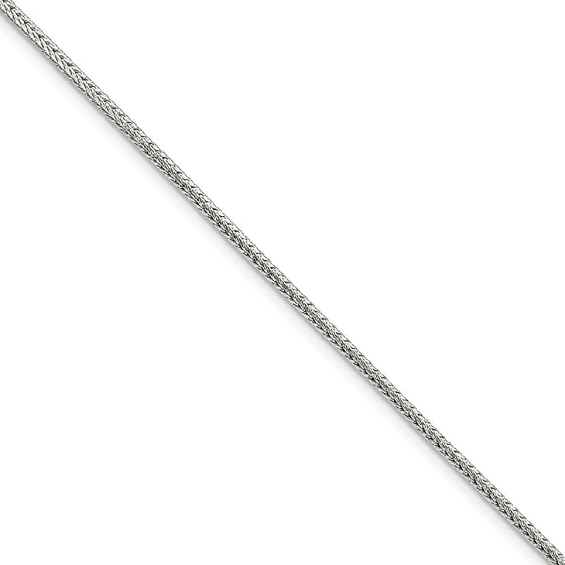 2mm Sterling Silver Diamond Cut Solid Round Franco Chain Bracelet