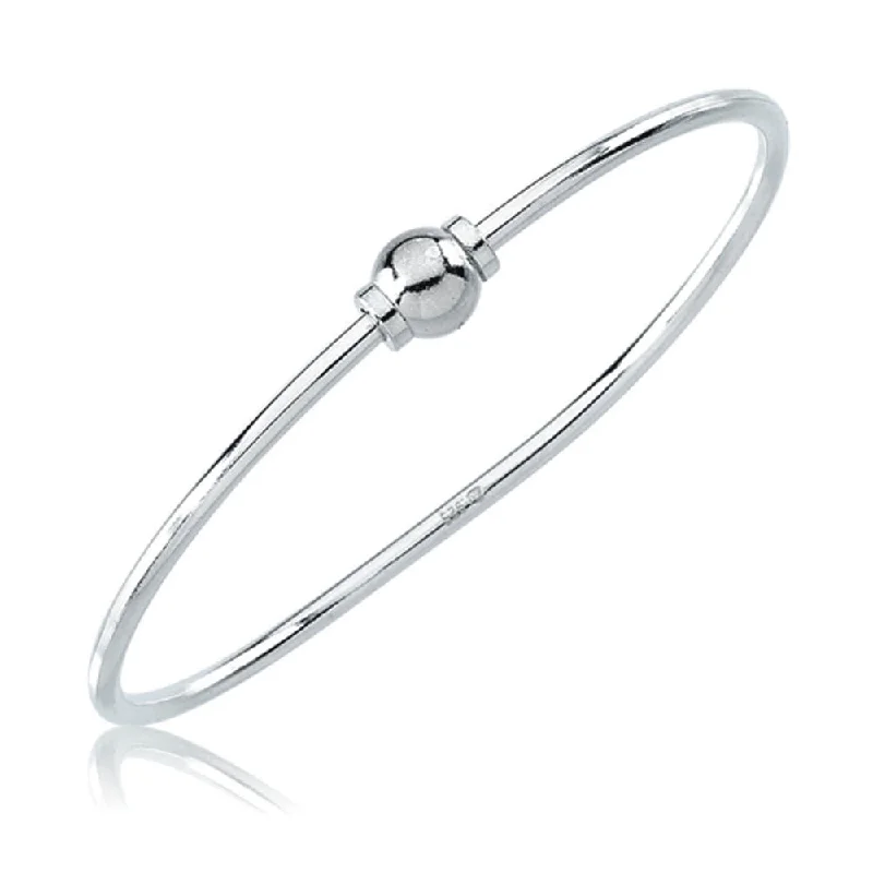 Sterling Silver 8mm Sphere Bangle Bracelet