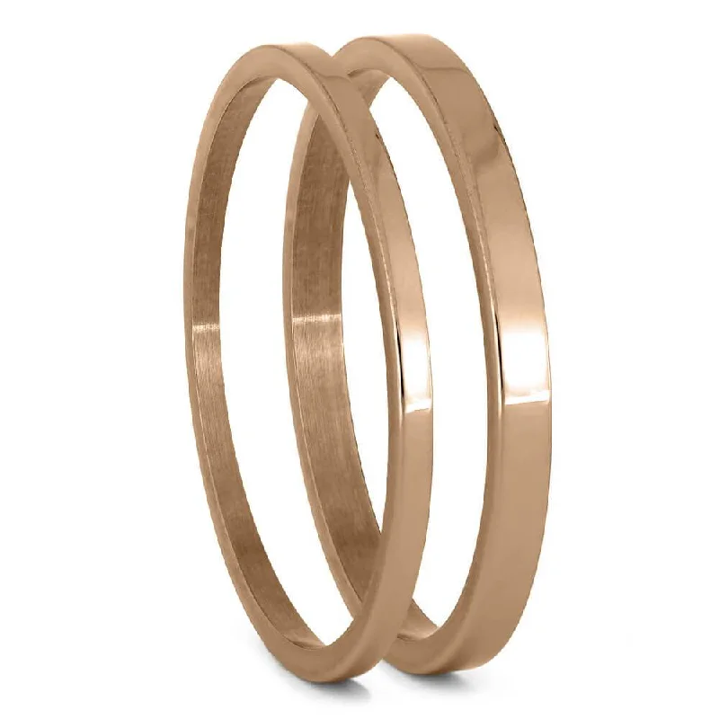 Rose Gold Inlay Components For Modular Rings