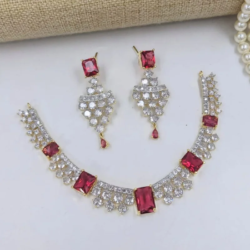 Kavita Art Gold Plated American Diamond Necklace Set