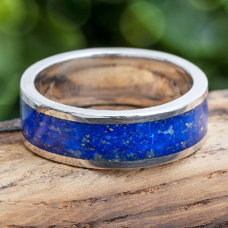 Men's Lapis Lazuli Wedding Band