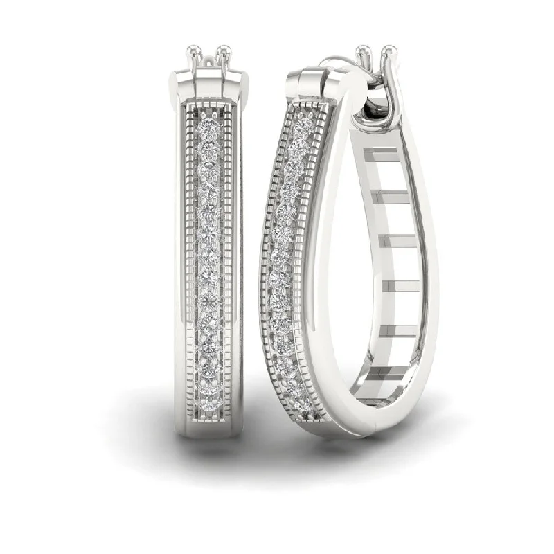 Sterling Silver 1/5ct Diamond Hoop Earrings