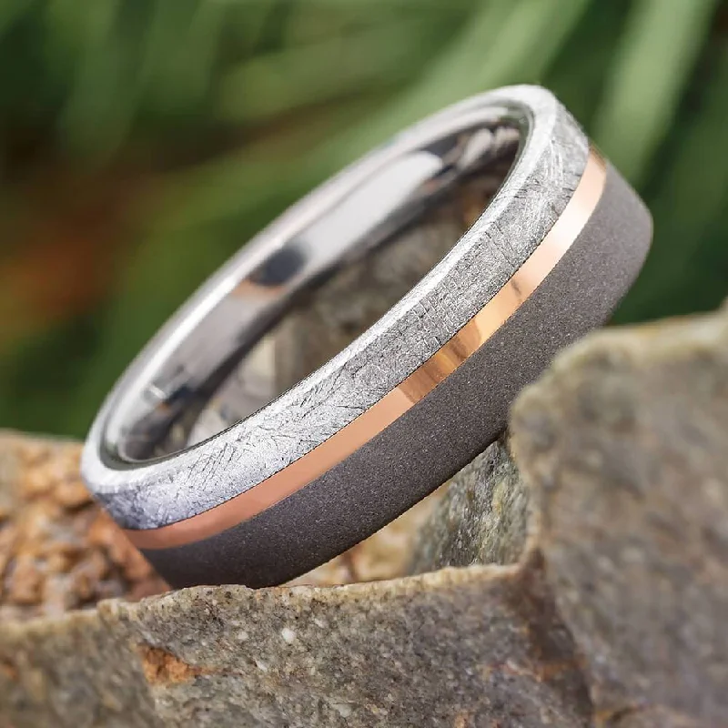 Meteorite & Mixed Metal Ring