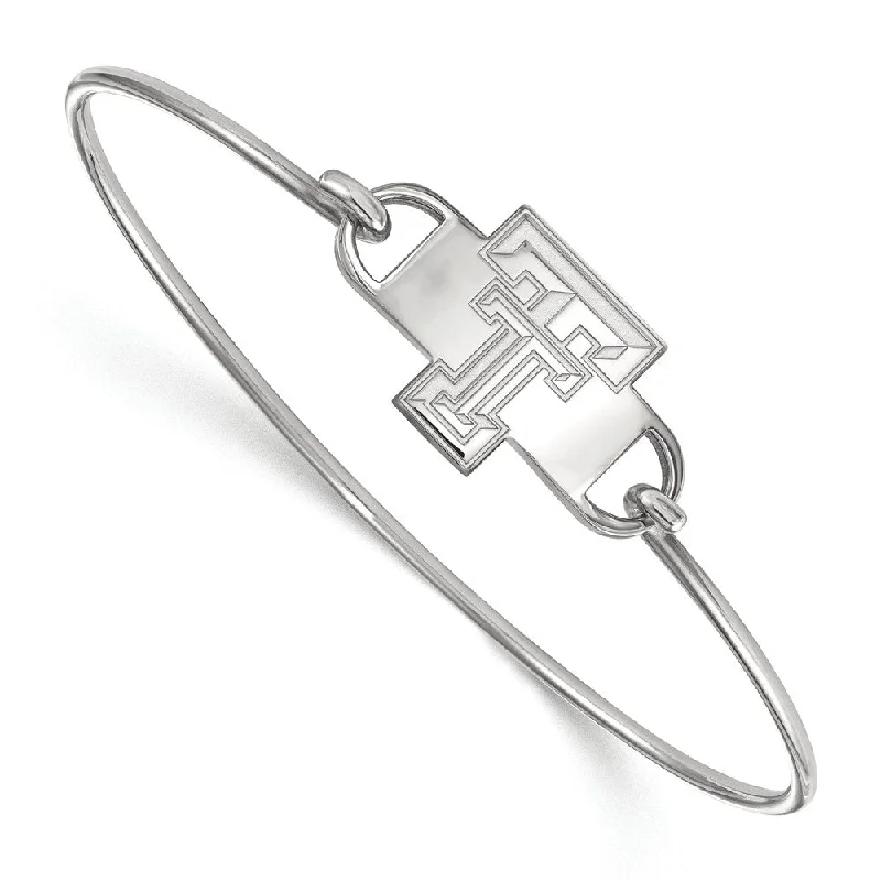 Sterling Silver Texas Tech University Small Bangle, 7 Inch