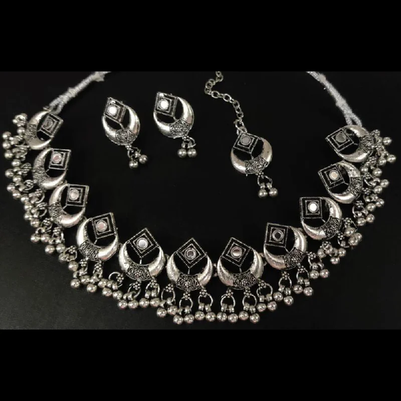 Kavita Art Oxidised Plated Mirror Necklace Set