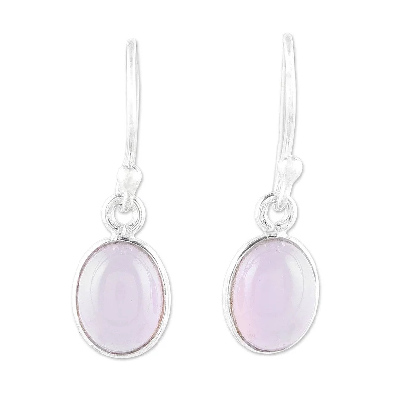 NOVICA Luminous Soft Pink, Chalcedony dangle earrings - 0.9*0.3