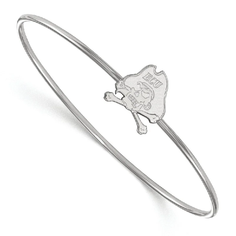 Sterling Silver East Carolina University Slip-on Bangle, 7 Inch