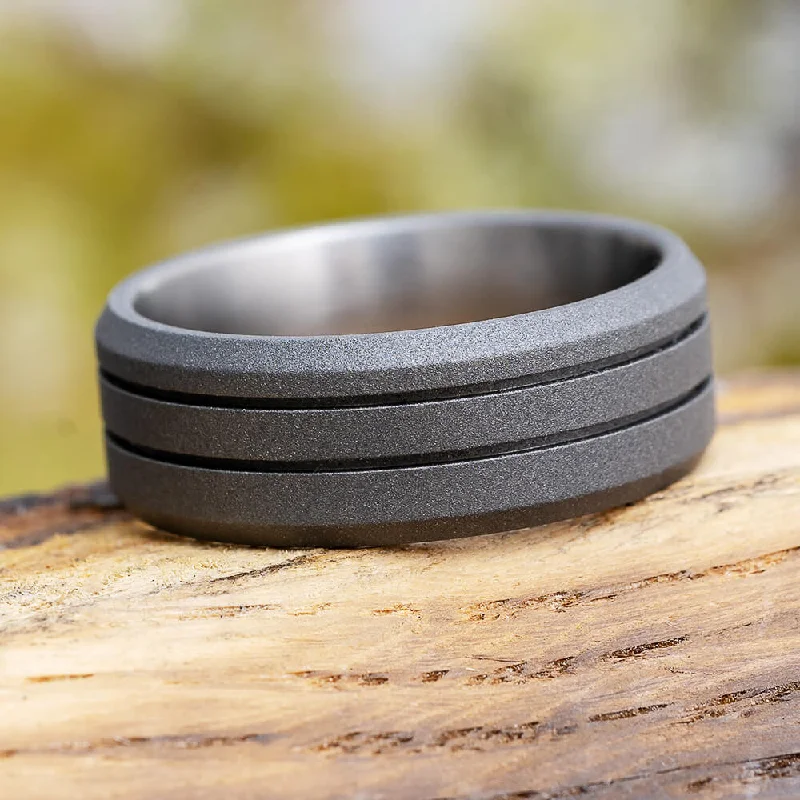 Sandblasted Titanium Wedding Ring