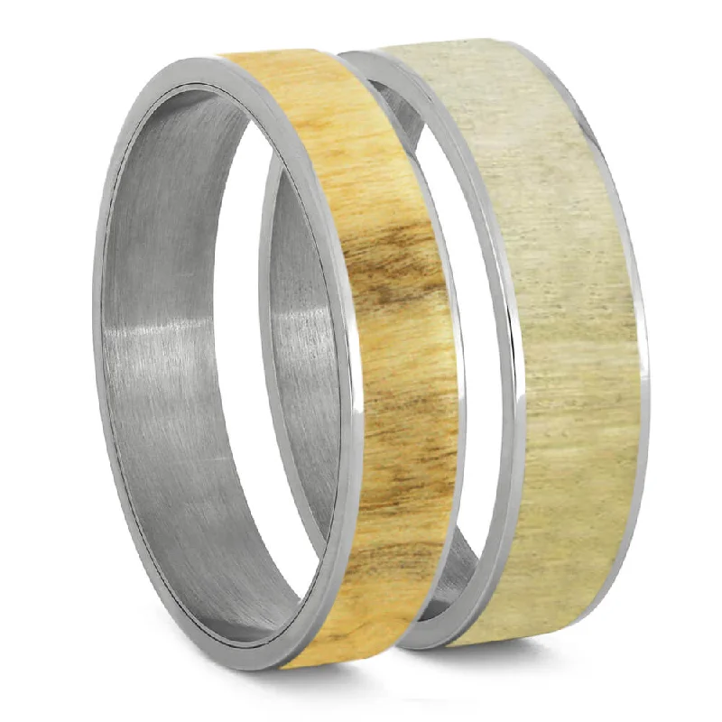 Aspen Wood Inlay Components for Modular Rings