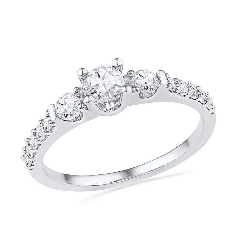 Round Cut Three Stone Diamond Ring