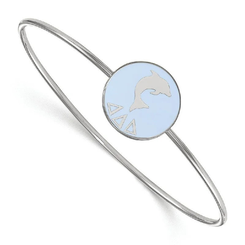 Sterling Silver Delta Delta Delta Enamel Bangle - 6 in.