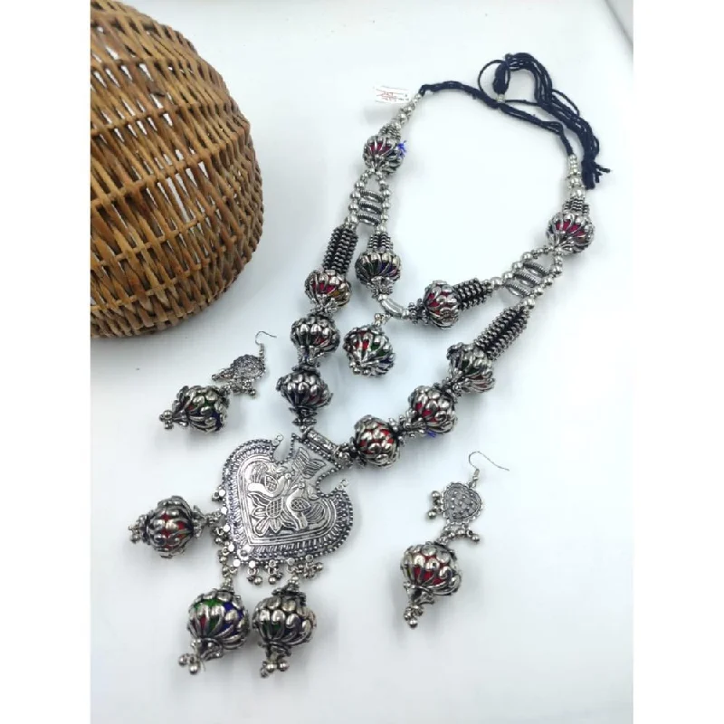 Akruti Collection  Oxidised  Plated Necklace Set