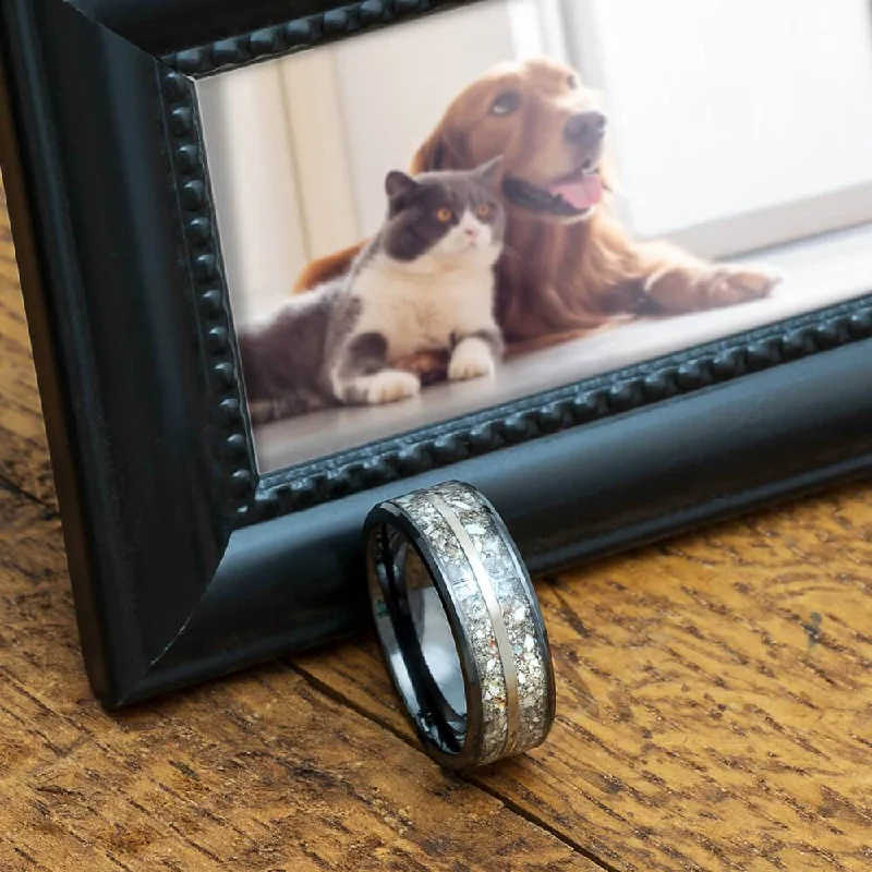 Ceramic Memorial Ring With Gold Pinstripe